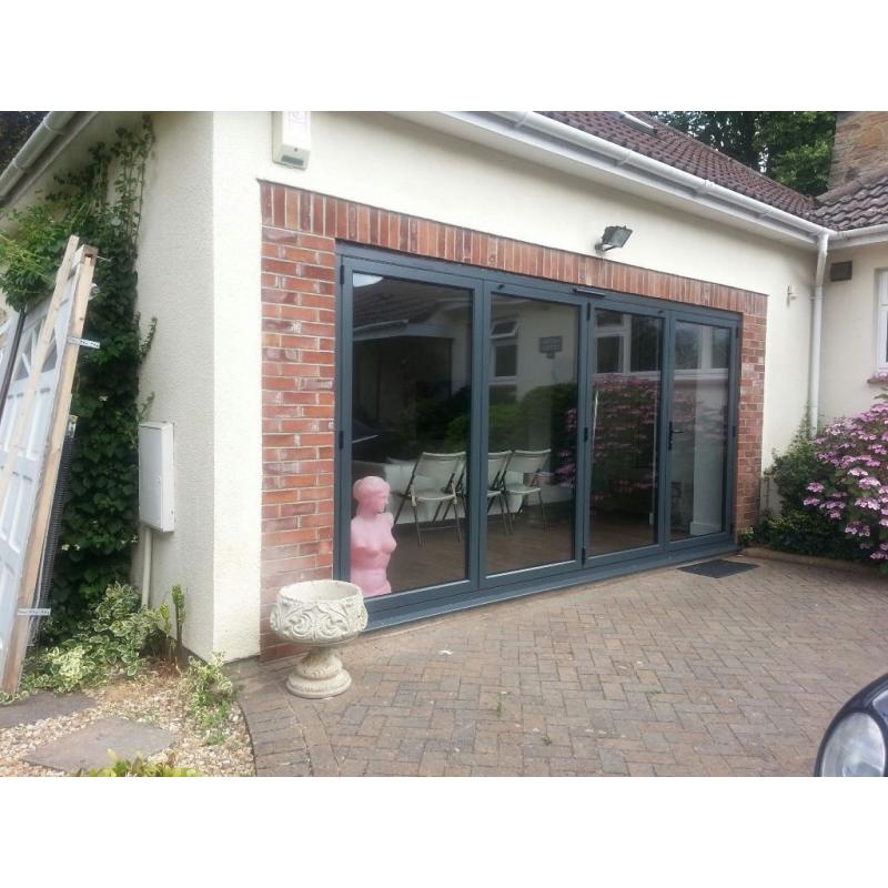 Fibreglass up and over garage door with electric unit