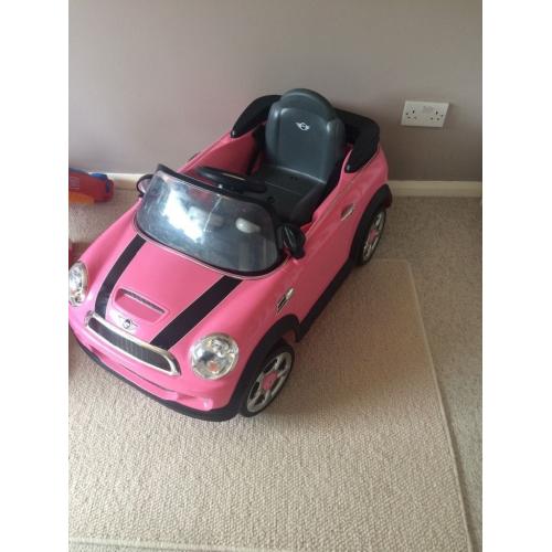 Child/baby/toddler pink battery Mini Cooper