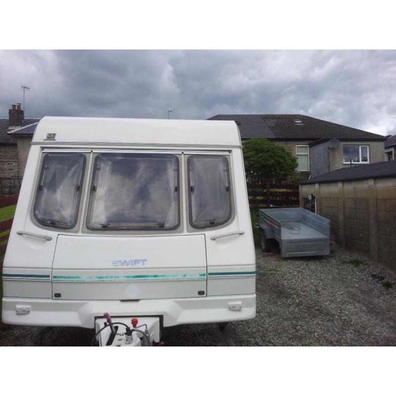 swift jura 2 berth caravan with awnings , mover and all accesories