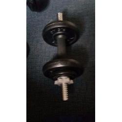 2 YORK Adjustable Dumbells. Total weight 17kg