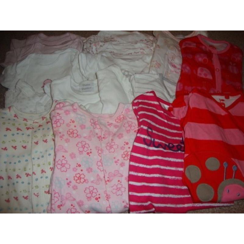 Large bundle of girls clothes newborn - 3 months. Excellent condition.