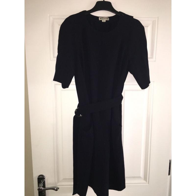 Whistles Uma belted dress/ Navy/ size 10