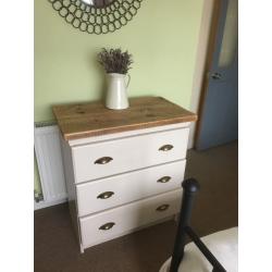 Solid pine handpainted chest of drawers