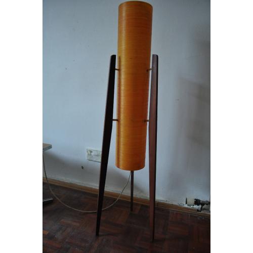 1960s Fibreglass and Teak Rocket Foor Lamp