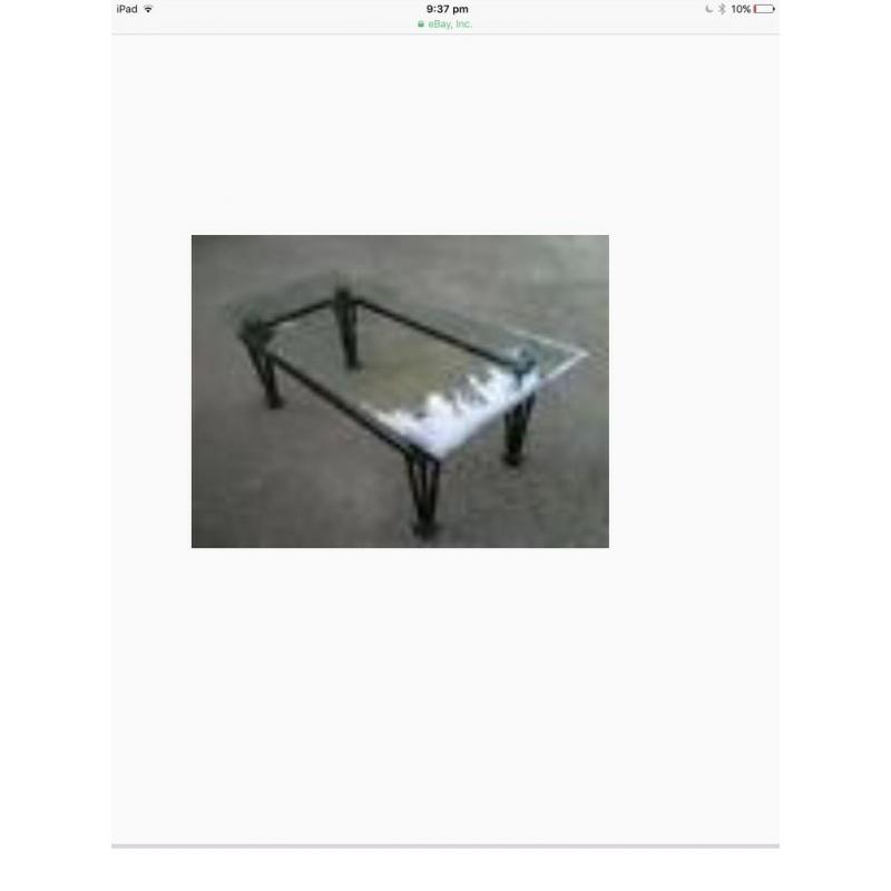 Glass and metal large coffee table