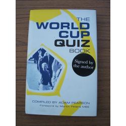 World Cup Football Quiz Book Hardback Signed by author Adam Pearson