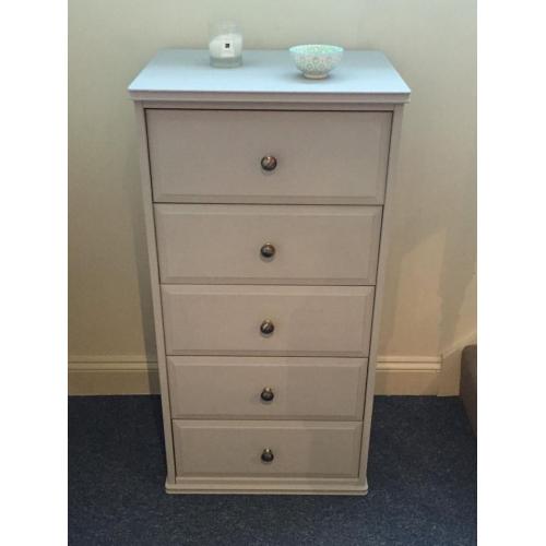 Large Tall Boy / Chest of drawers painted in Paris Grey