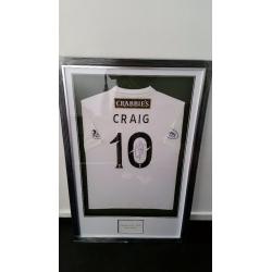 Hibernian FC signed framed shirt-Liam Craig
