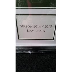 Hibernian FC signed framed shirt-Liam Craig