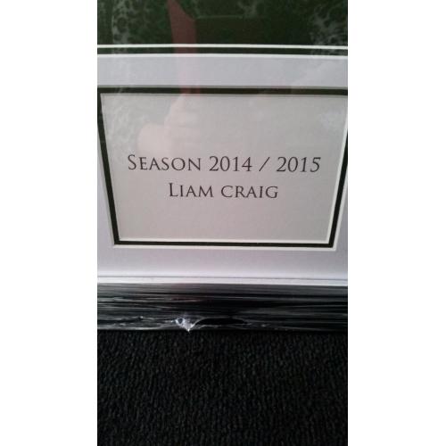 Hibernian FC signed framed shirt-Liam Craig