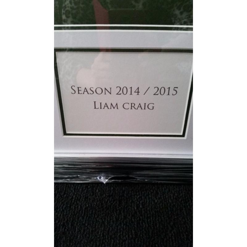 Hibernian FC signed framed shirt-Liam Craig