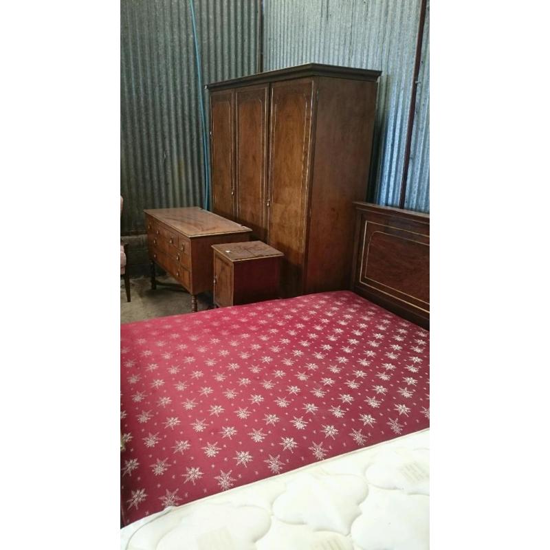 Antique walnut 4 piece bedroom suite