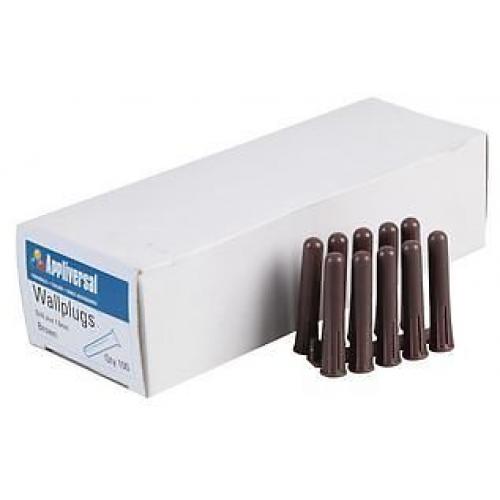 WALL PLUGS BROWN, 100 BOX