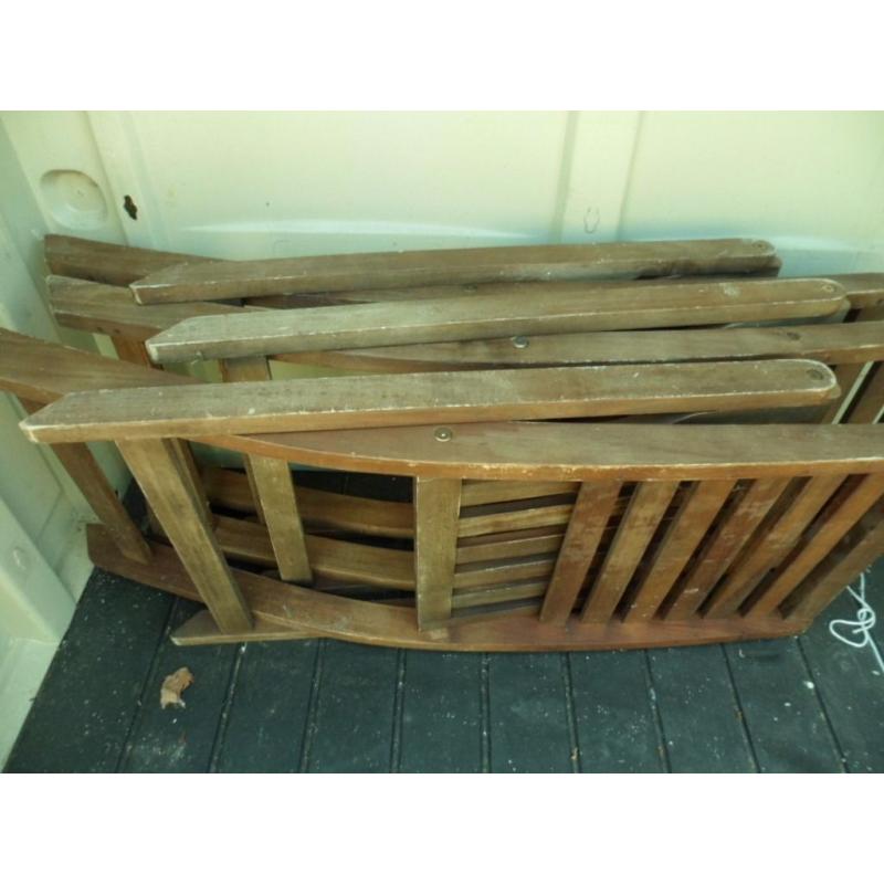 3 strong Wooden Fold up Garden chairs