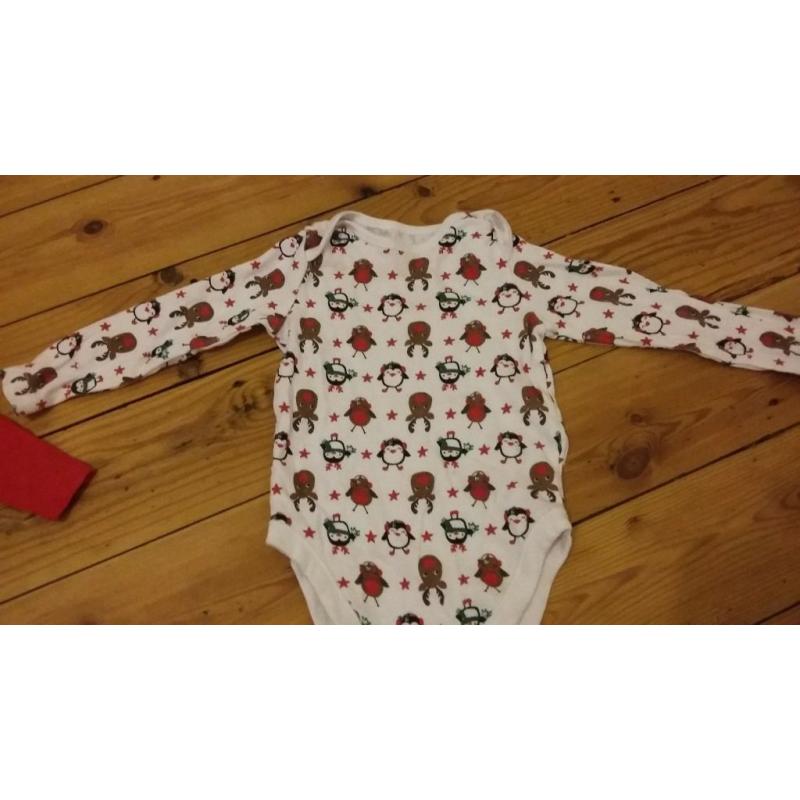 2 Christmas baby grows 9-12 months