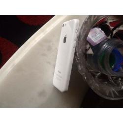 White iPhone 5c with little airline crack but hardly noticable in corner plus.....