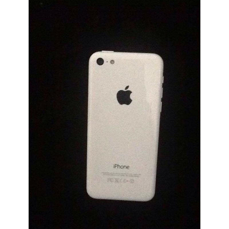 White iPhone 5c with little airline crack but hardly noticable in corner plus.....