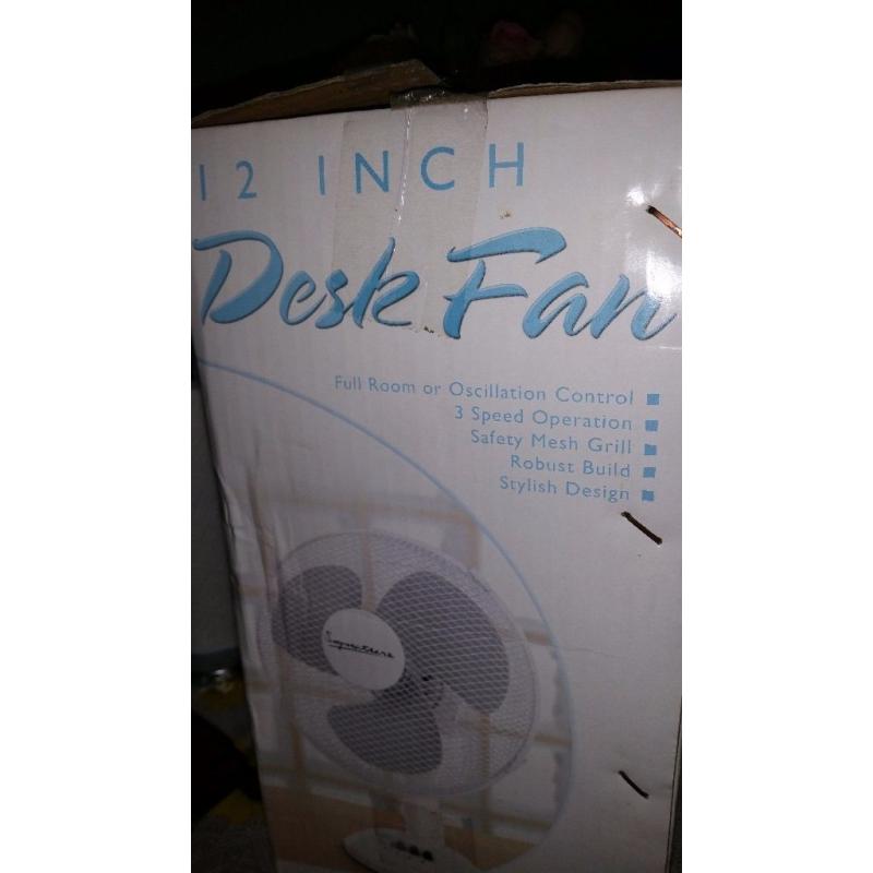 Table fan boxed up