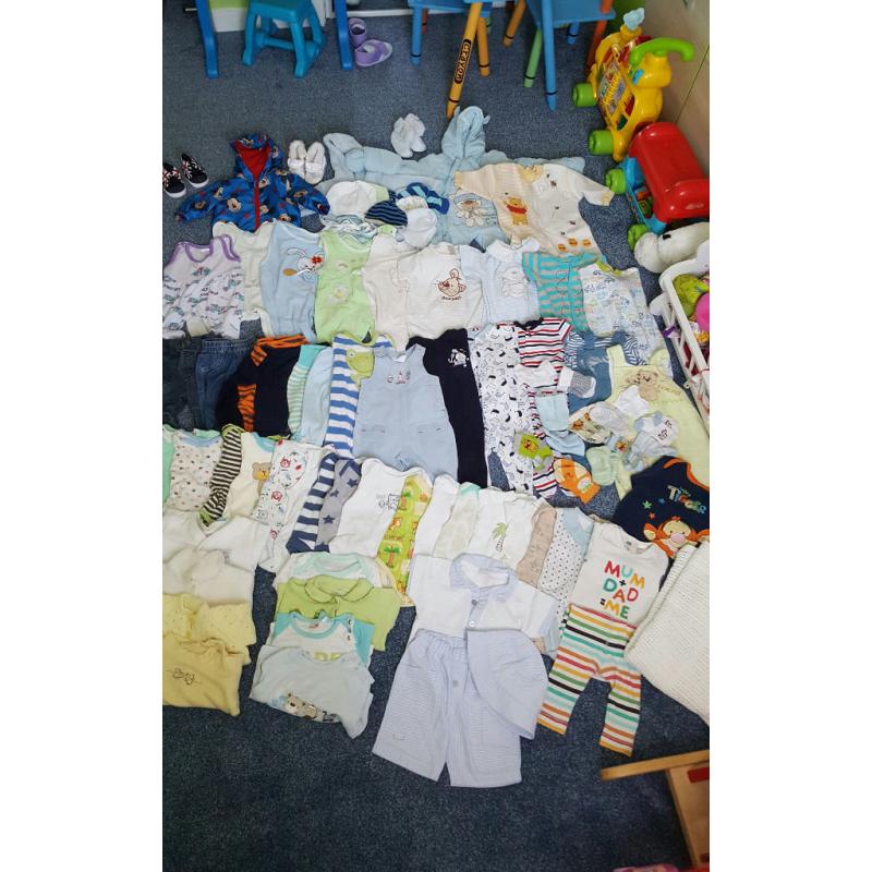 Massive bundle of baby boy clothes size 0-3 mths