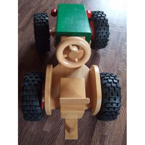 Handmade Loy Toy's Germany wooden big tractor toy sturdy