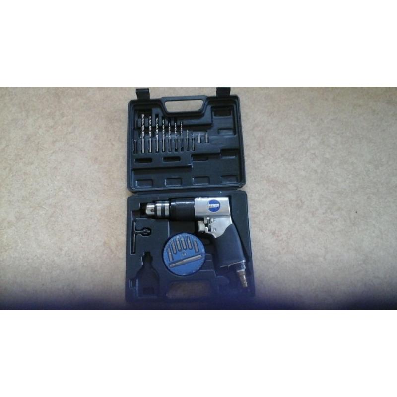 TWO COMPLETE SETS FOR AIR COMPRESSOR, DRILL & CHISEL.