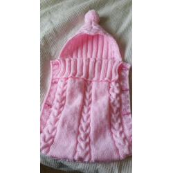 Brand new hand knitted sleeping bag 0-3 months
