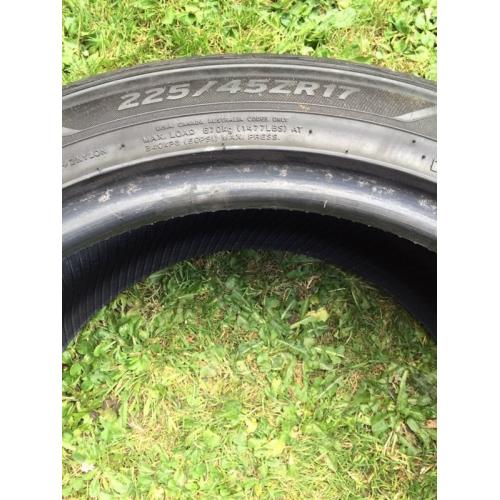 2x 225/45/17 tyres