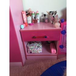 High gloss pink bedroom set wardrobe/drawers/bedside