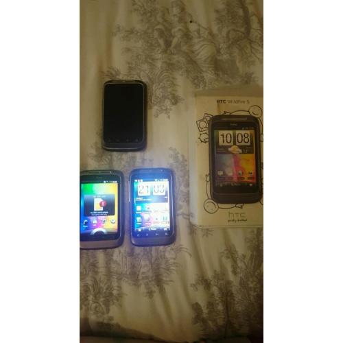 3 HTC Wildfire S phones