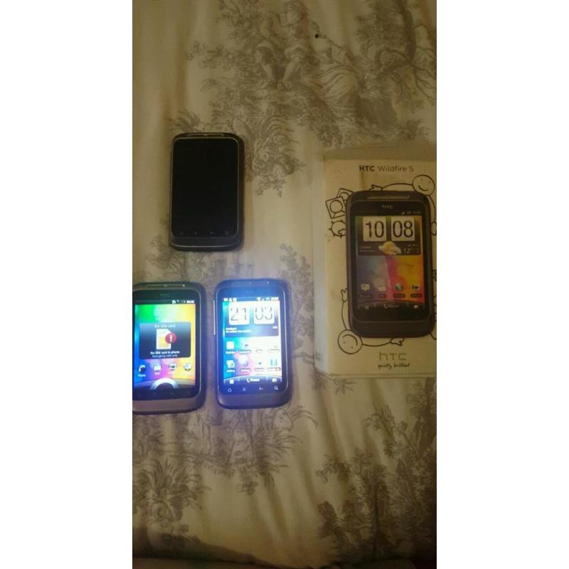 3 HTC Wildfire S phones