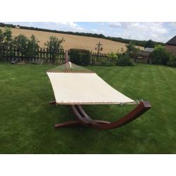 Hardwood quality double or single garden hammock.
