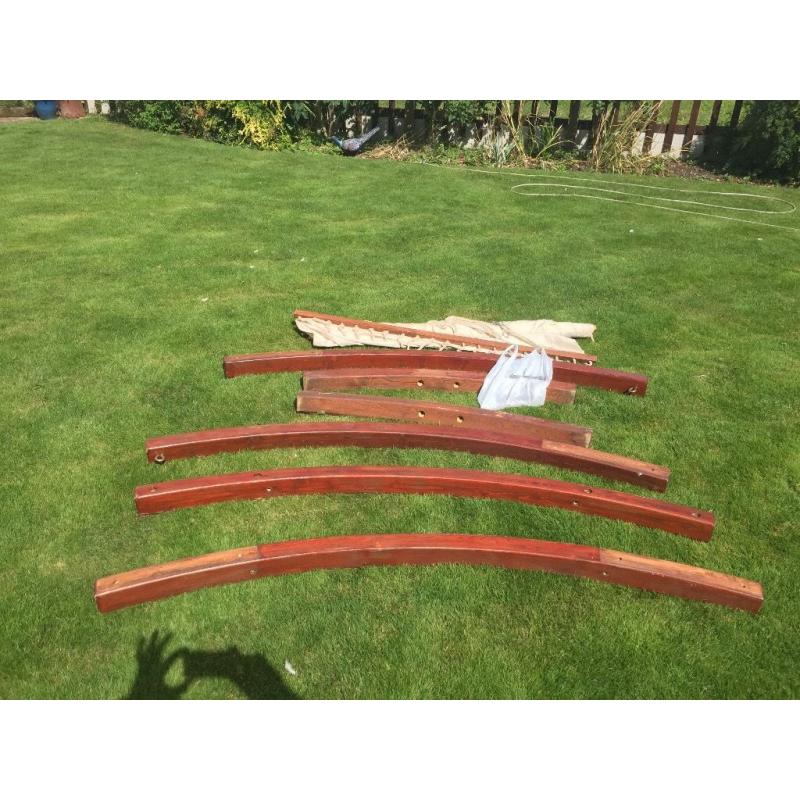 Hardwood quality double or single garden hammock.