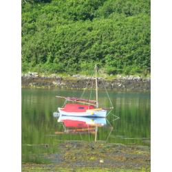 16 ft Northumbrian Coble: complete with trailer, sails, motor, camping canopy and inflatable..
