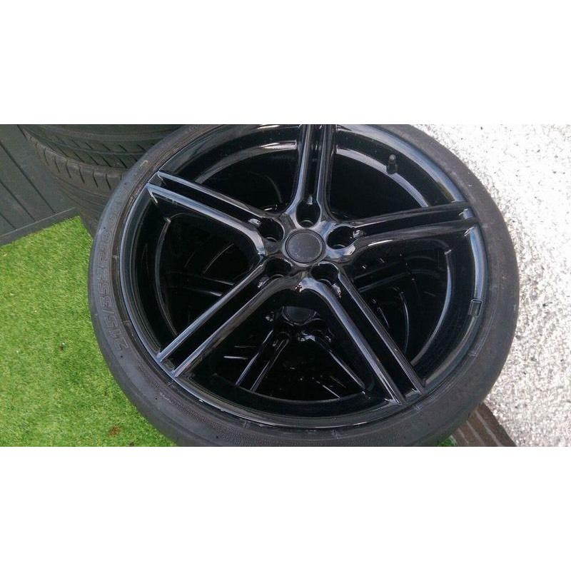 18inch fox alloy wheels 5x110 black