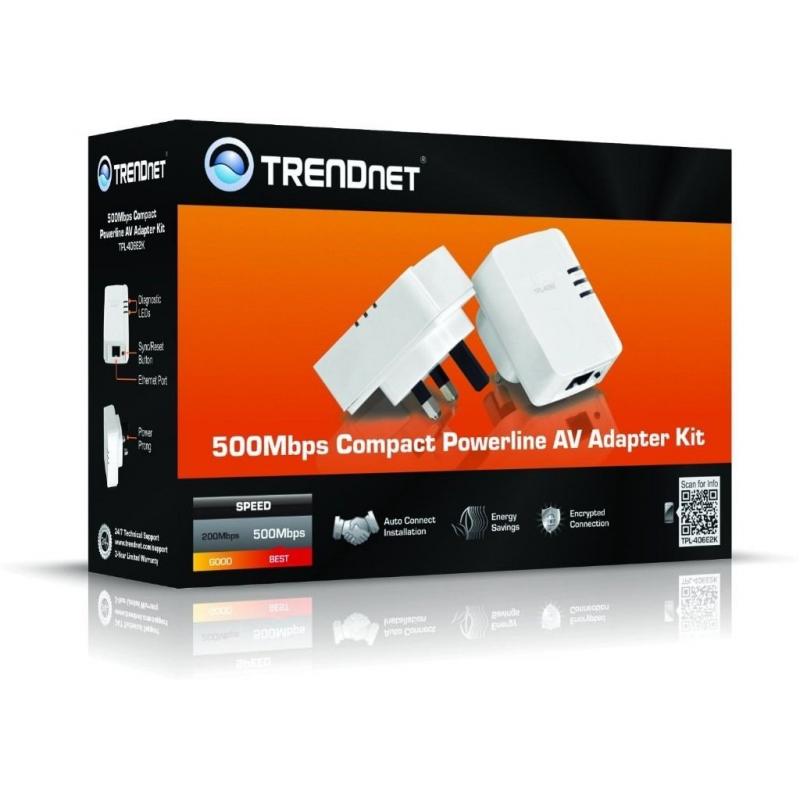 TRENDnet TPL-406E2K Powerline 500 AV Mini Network Starter Kit
