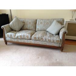 2 Sofas, Armchair and Matching Stool & 5 Cushions