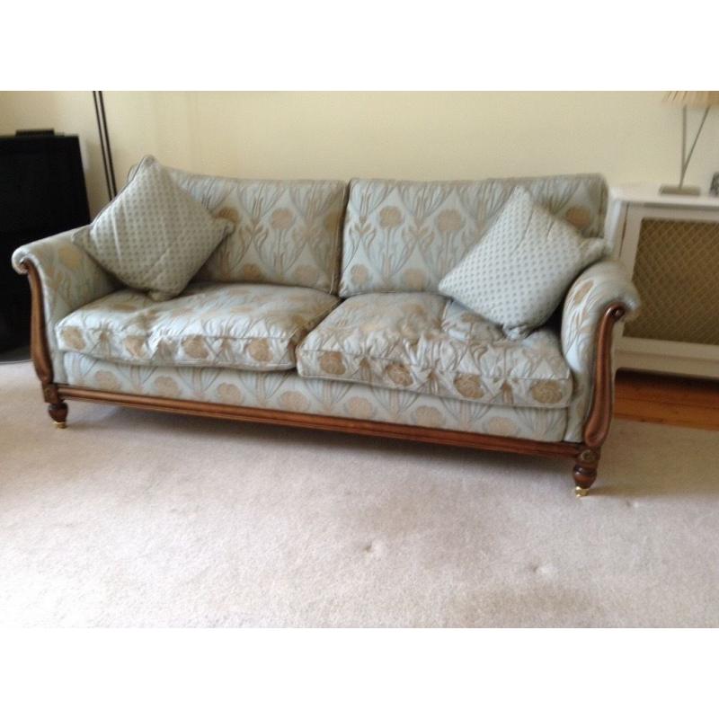 2 Sofas, Armchair and Matching Stool & 5 Cushions