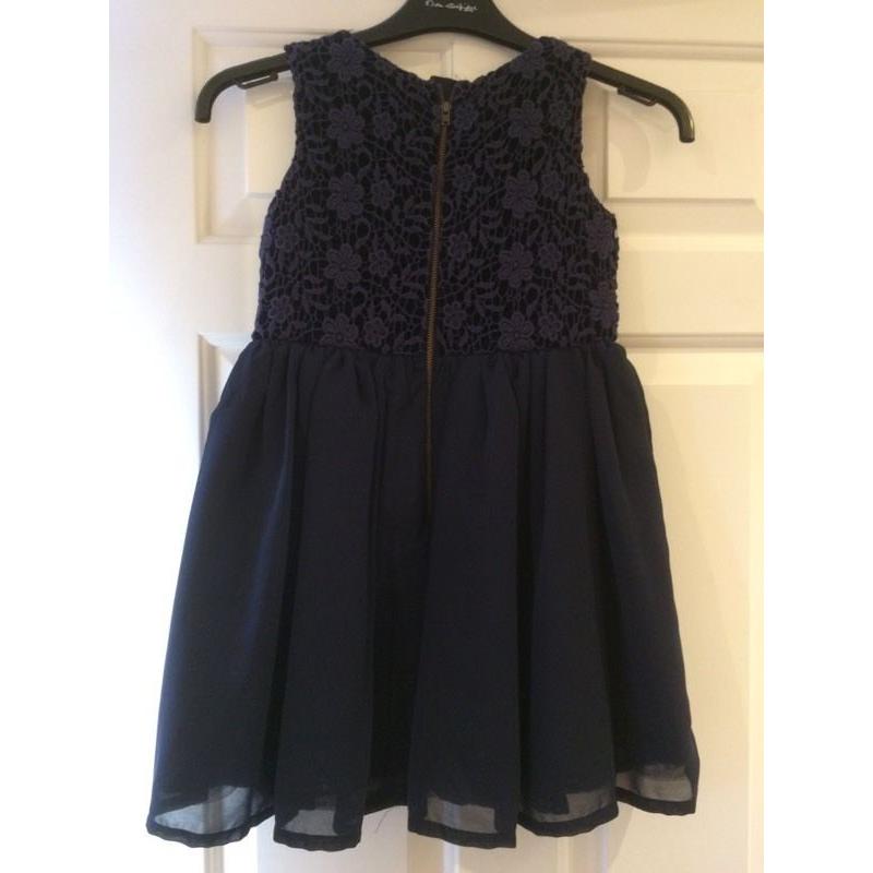 Navy party dress Age 6-7