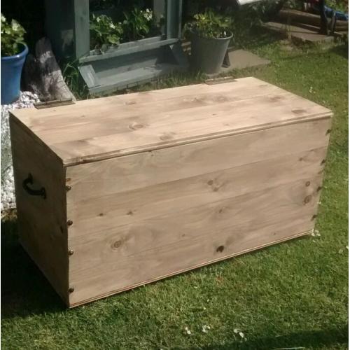 Hand made solid wood blanket toy box chest trunk
