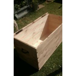 Hand made solid wood blanket toy box chest trunk