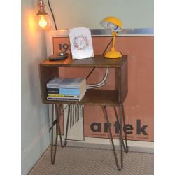Hairpin Leg Industrial Mid Century Modern Bedside Cabinet / Table