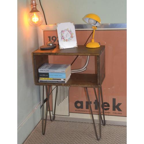 Hairpin Leg Industrial Mid Century Modern Bedside Cabinet / Table