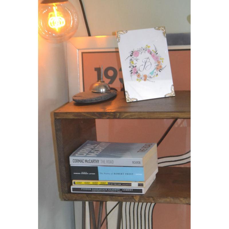 Hairpin Leg Industrial Mid Century Modern Bedside Cabinet / Table