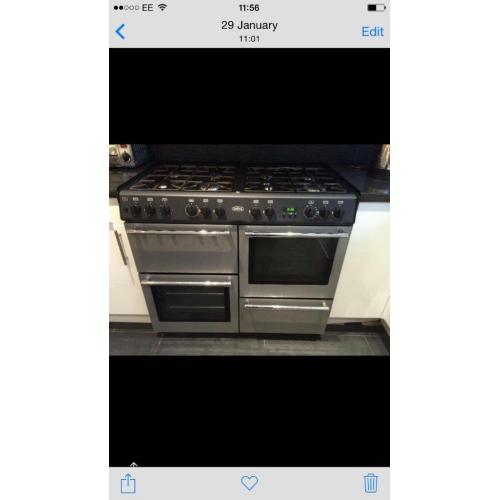 Used Beling Double Oven Cooker with 8 Hob