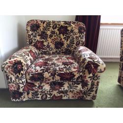 FREE! Original 1970s three piece suite (sofa and two armchairs)