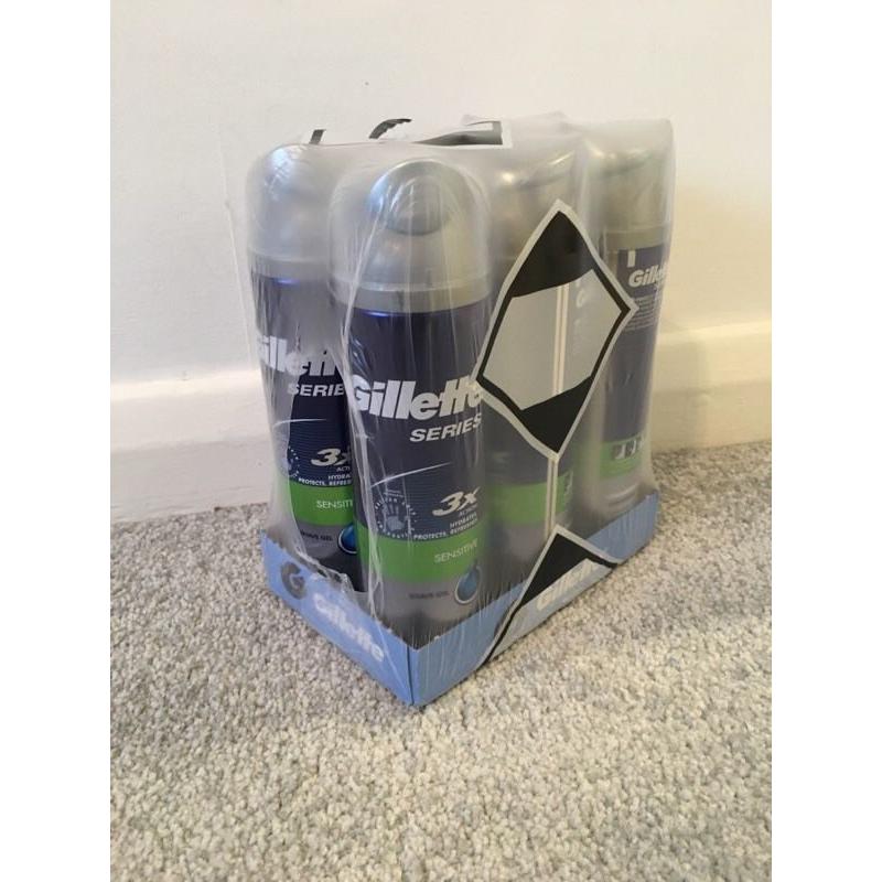 Job lot Gillette shaving gel X6 200ml - brand new
