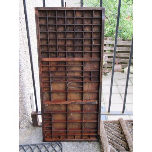 GENUINE VINTAGE PRINTERS TRAY WOOD ARTS CRAFTS BOXES 14" x 32" x 2"