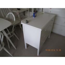 CHEST OF THREE DRAWERS PAINTED LAURA ASHLEY COUNTRY WHITE