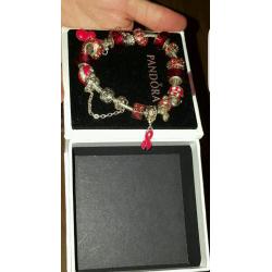 Gorgeous red Pandora bracelet with box