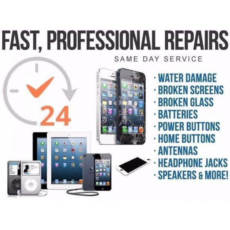All Apple iPhones and iPads repairs.